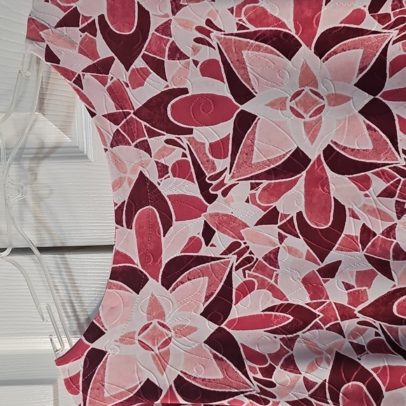 NWT JM Collection Floral Tile Jacquard Scoop Neck Ruby Slippers Tunic XL - Picture 6 of 9